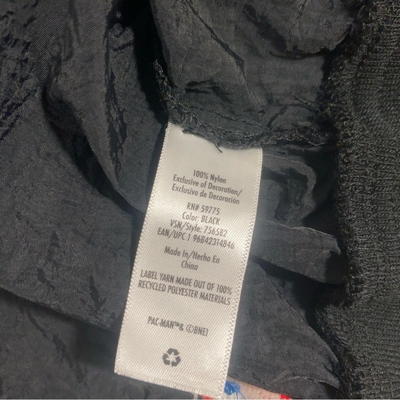 Justice Black and Yellow Nylon Jacket with Pac-Man Graphic Embroidered - Picture 7 of 10